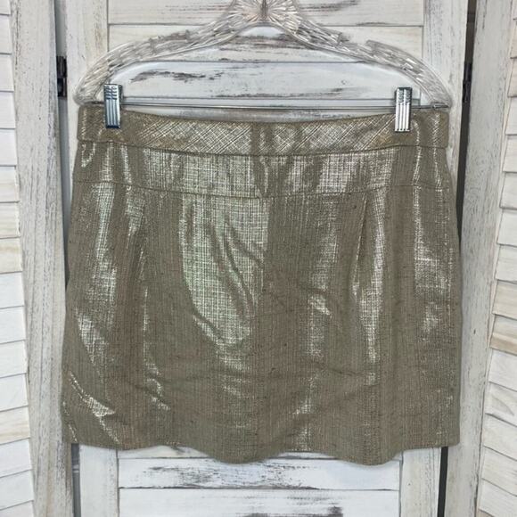 J. CREW COLLECTION Y2K 90s Women's Metallic Gold Mini Skirt NWT 8 Festival Retro - Picture 8 of 8